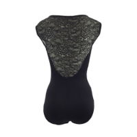 So Danca SL-208 Black Lace Cap Sleeve Leotard